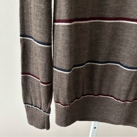 Banana Republic Sweater Men’s Large Merino Wool Striped Retro Academia Preppy - Picture 11 of 12